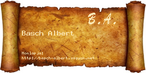 Basch Albert névjegykártya